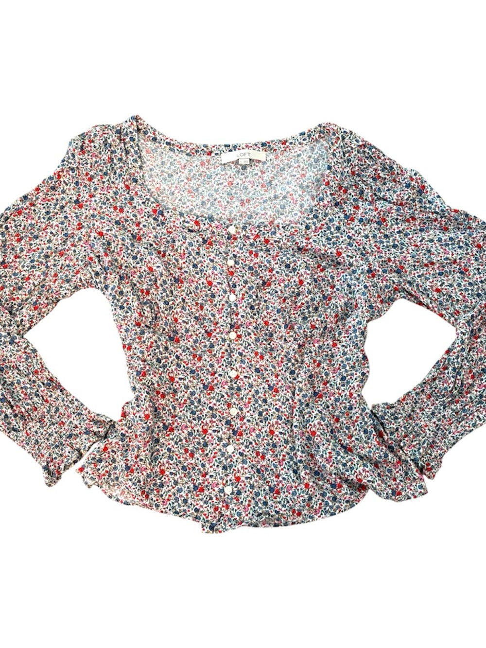 LOFT Floral Button-Up Blouse